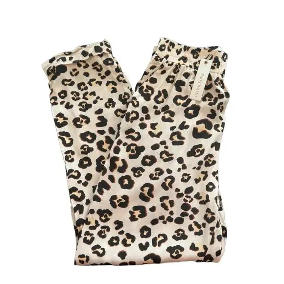 New ~ OLIVACEOUS ~ The Tenly Leopard Print Pull-on Lounge Pants Size S - Picture 3 of 7